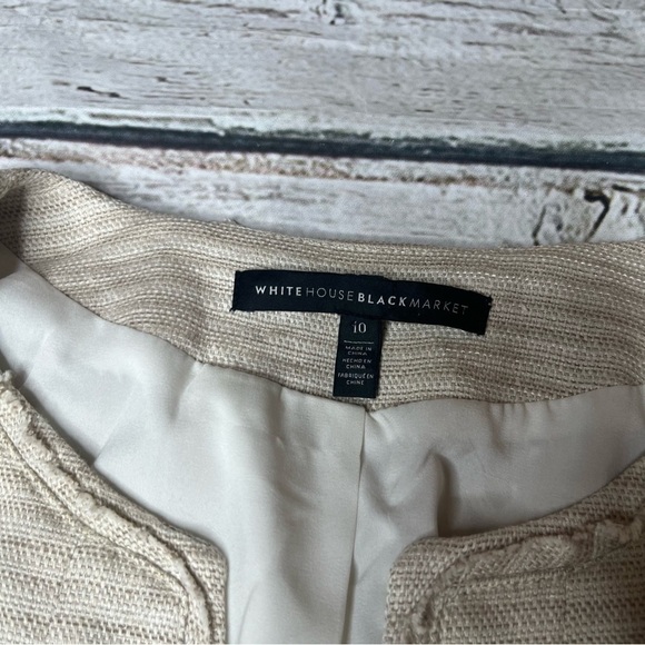 WHBM Natural Tweed Blazer Size 10 - Picture 3 of 12